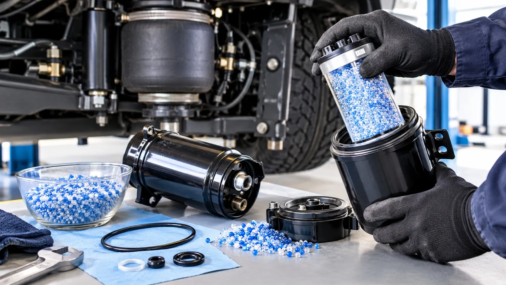 Air Suspension Dryer Desiccant Replacement Guide